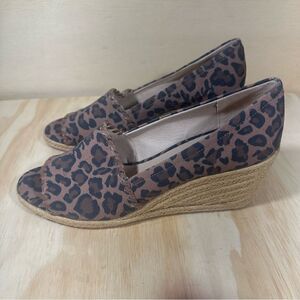 Jack Rogers Palmer Wedge Leopard Espadrille Sandals Women’s Size 8.5